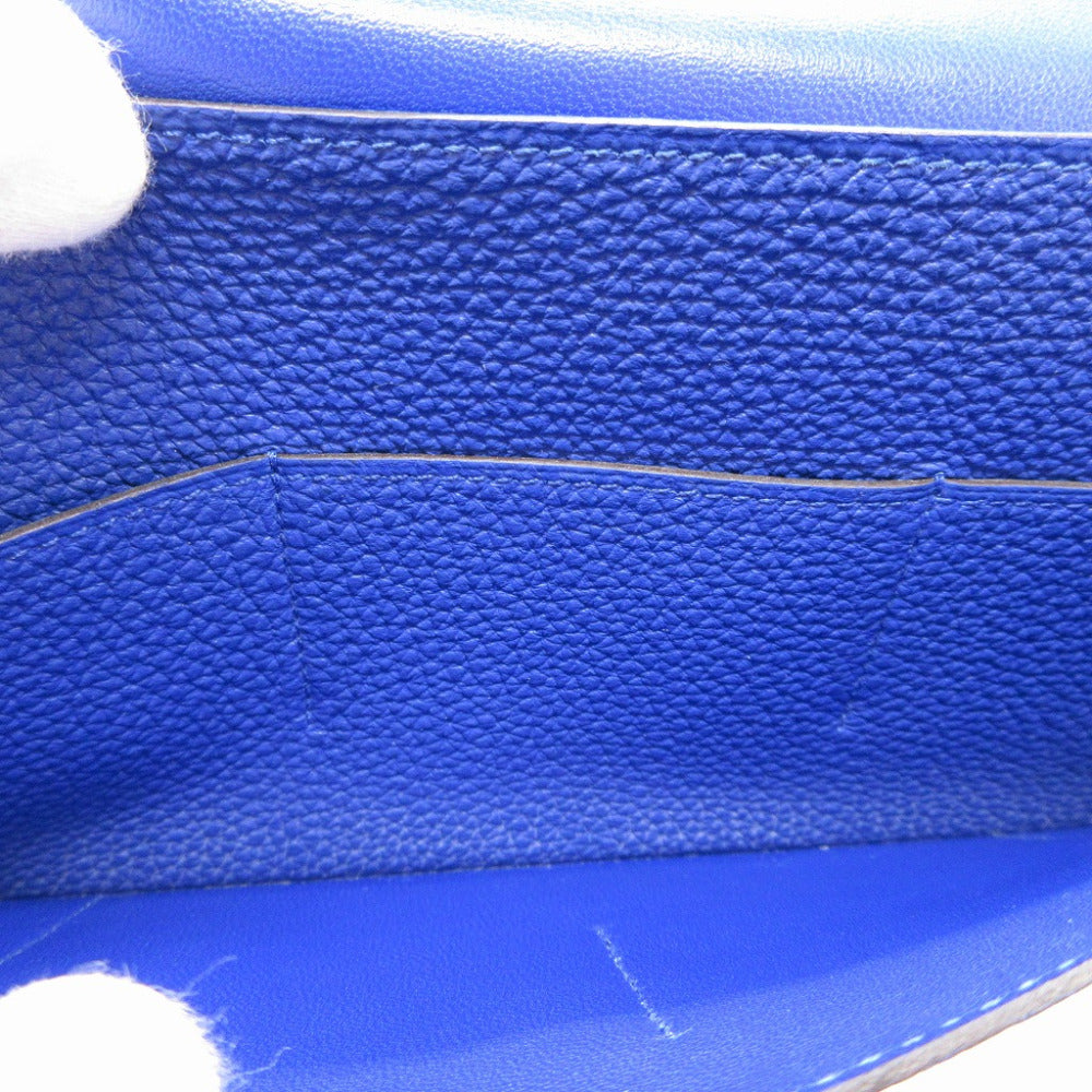 HERMES Long Wallet Purse Togo Blue Electric Dogon GM Women(Unisex) Used