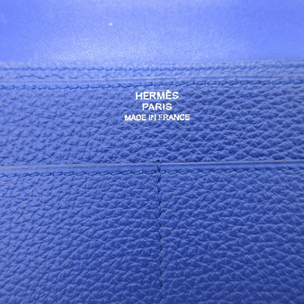 HERMES Long Wallet Purse Togo Blue Electric Dogon GM Women(Unisex) Used