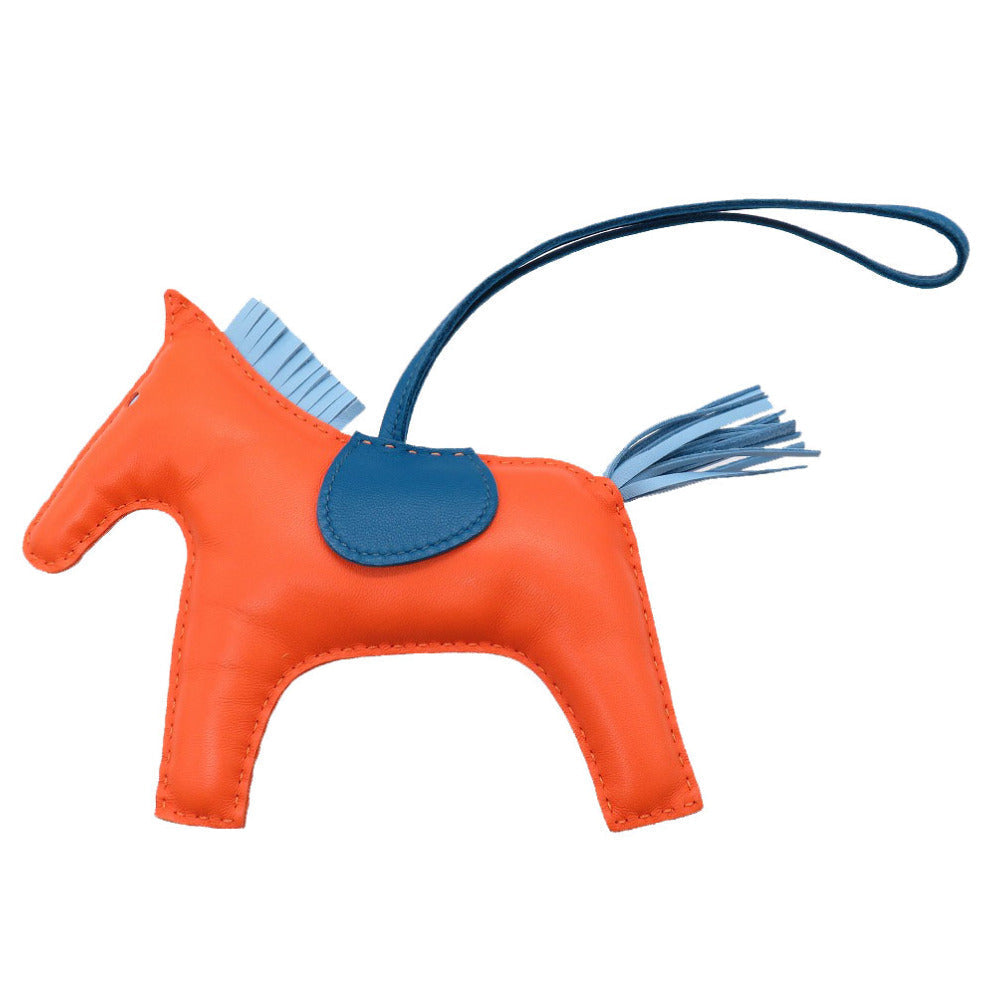 HERMES key ring leather Who Bag charm Rodeo Charm GM Women Used