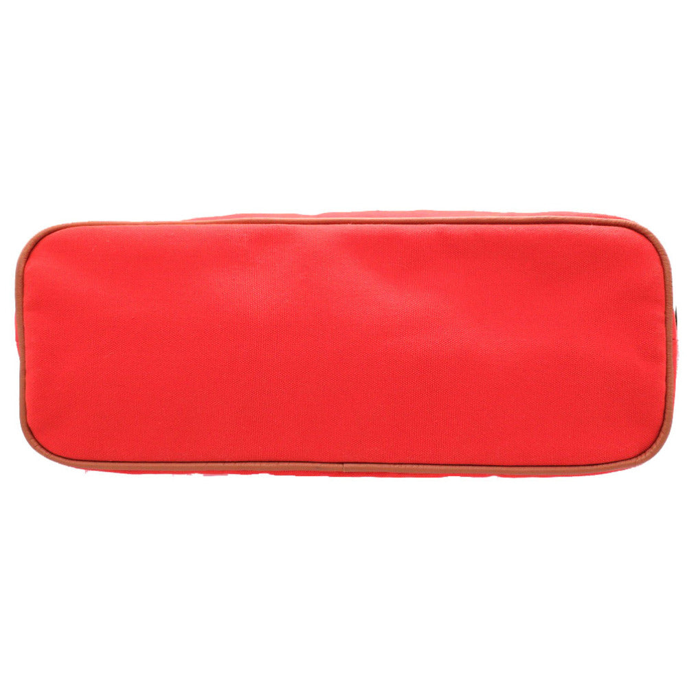 HERMES Pouch canvas Orange Borid porch GM Women Used