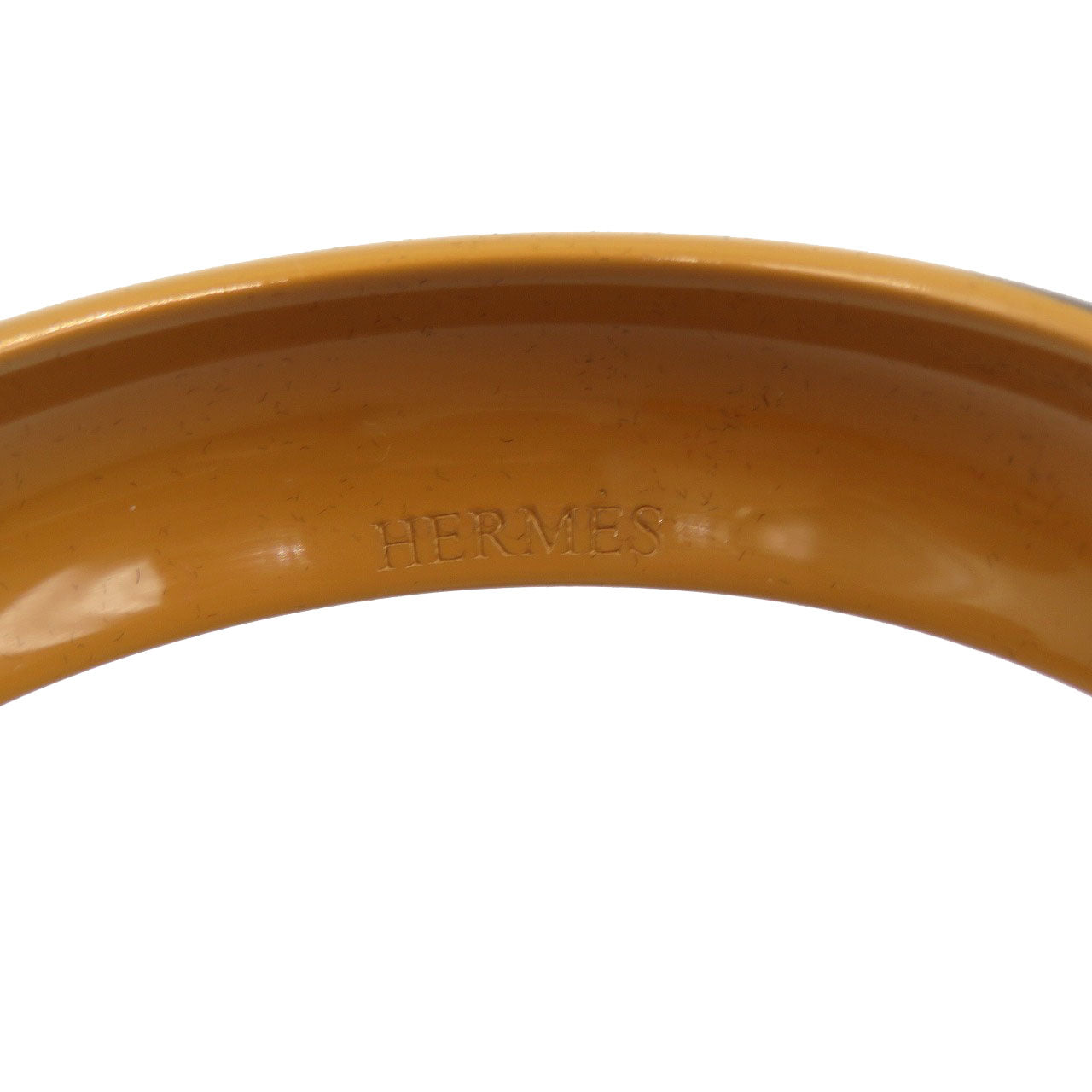 HERMES Bangle lacquer Brown Lacquerwood