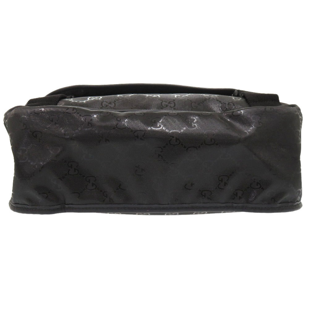 GUCCI Shoulder Bag 201732 PVC coated canvas black GG implementation Messenger bag mens Used
