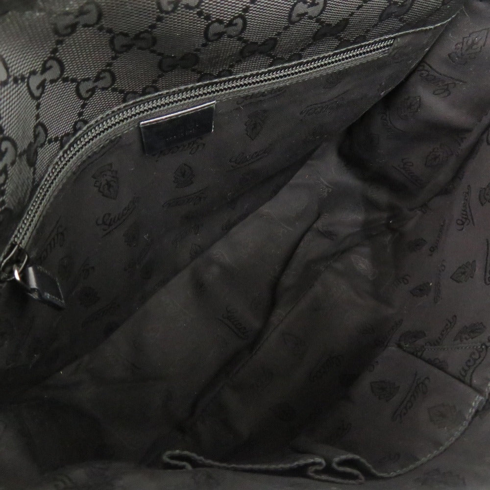 GUCCI Shoulder Bag 201732 PVC coated canvas black GG implementation Messenger bag mens Used