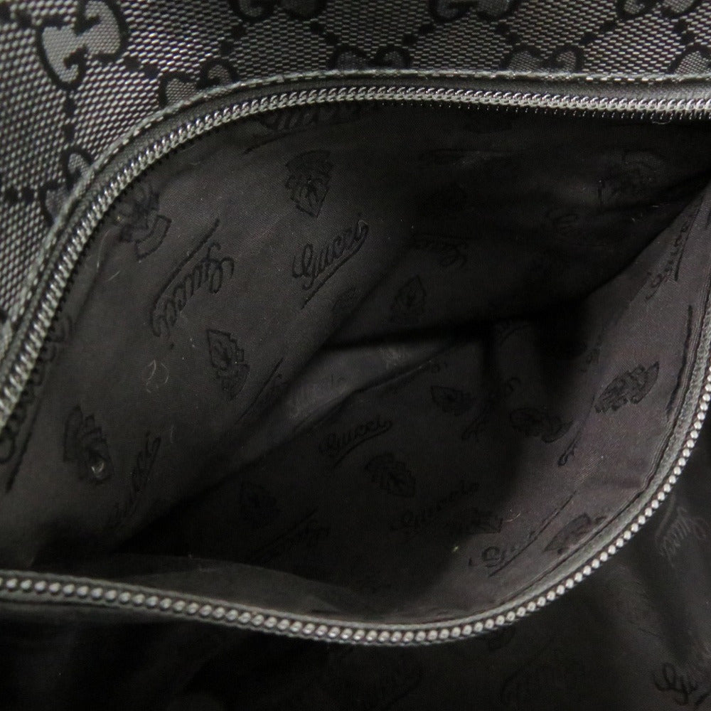 GUCCI Shoulder Bag 201732 PVC coated canvas black GG implementation Messenger bag mens Used