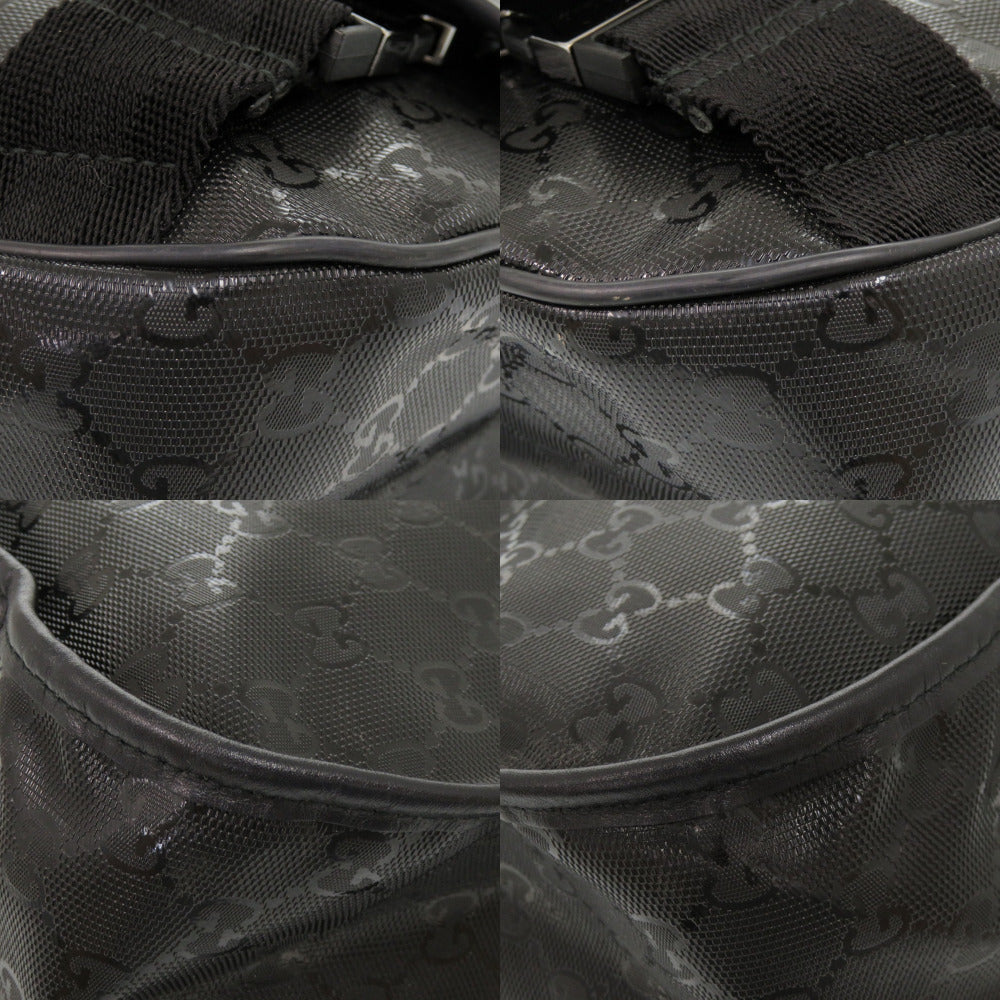 GUCCI Shoulder Bag 201732 PVC coated canvas black GG implementation Messenger bag mens Used