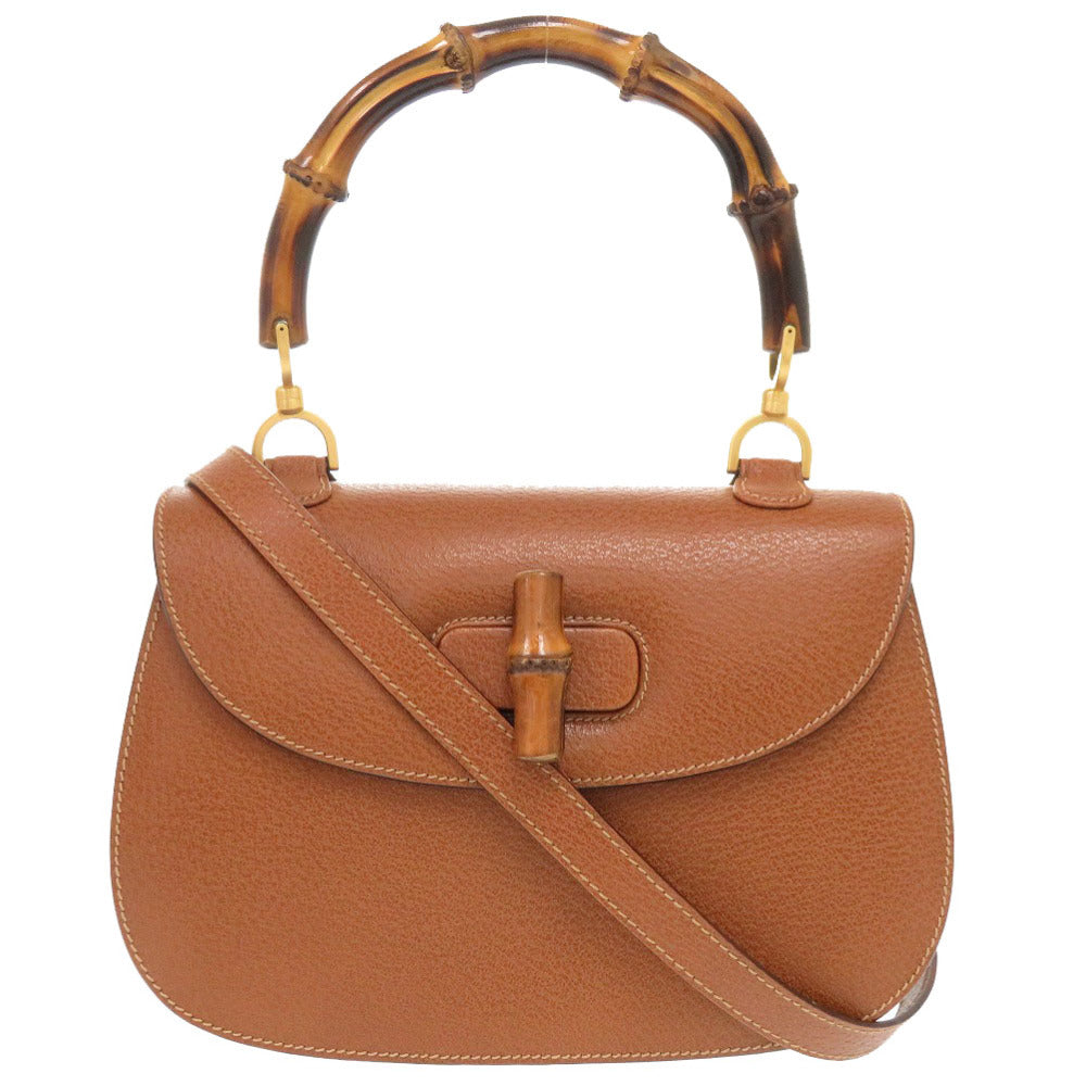 GUCCI Handbag 000 01 0633 leather Brown 2WAY Women Used