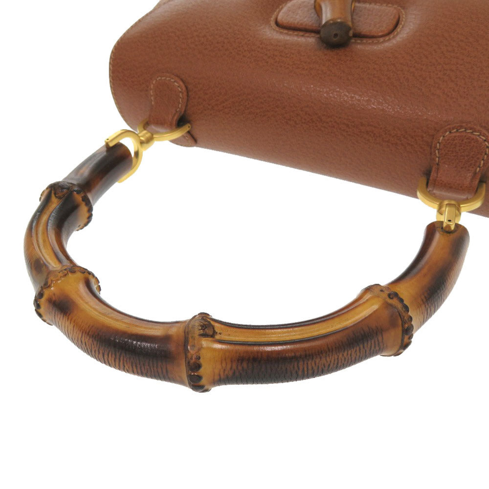 GUCCI Handbag 000 01 0633 leather Brown 2WAY Women Used