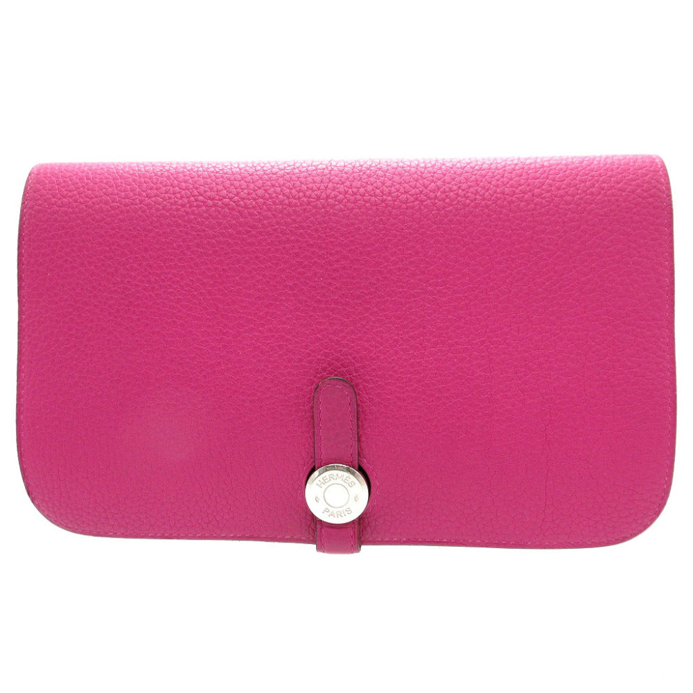 HERMES Long Wallet Purse Togo Rose purple Dogon GM Women(Unisex) Used