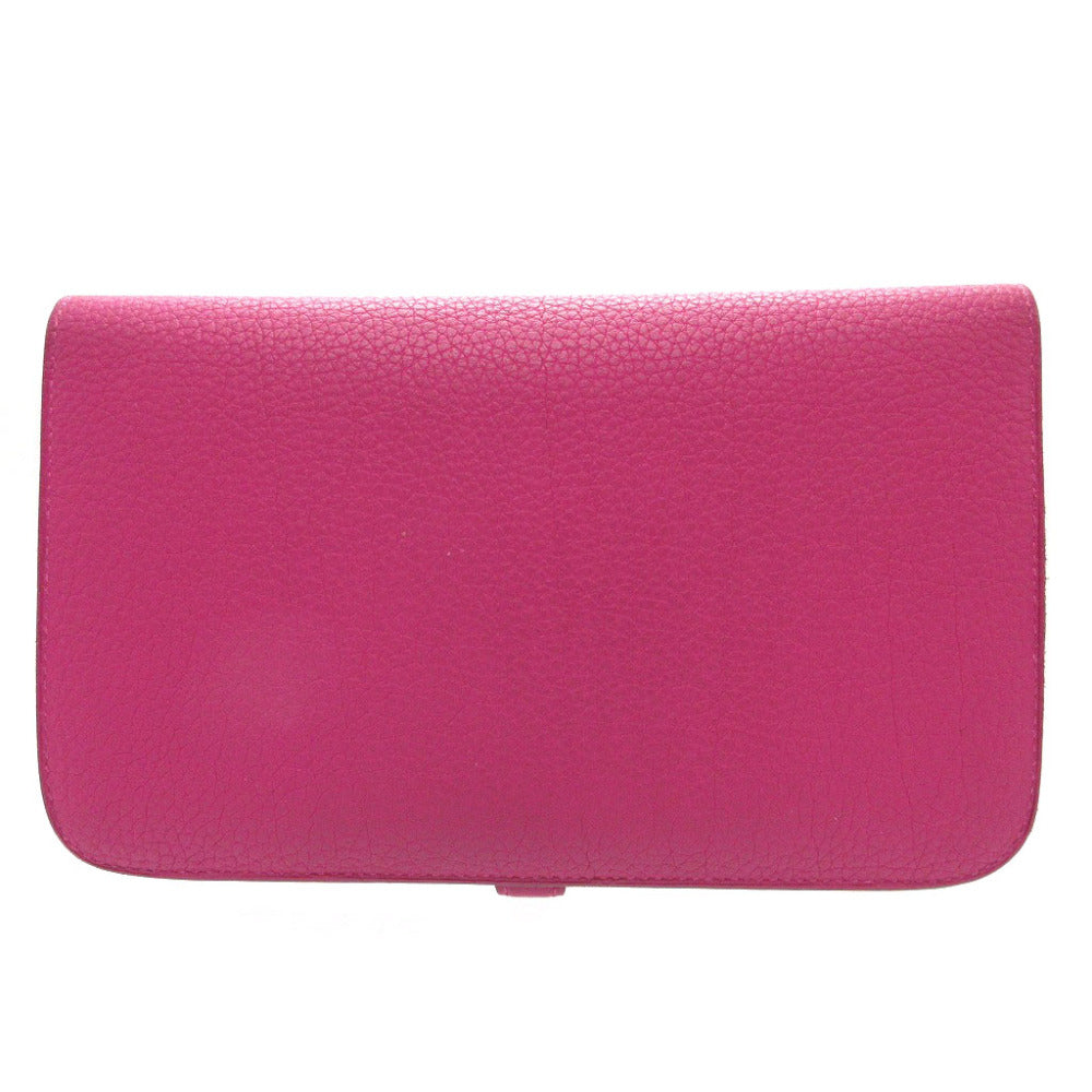 HERMES Long Wallet Purse Togo Rose purple Dogon GM Women(Unisex) Used