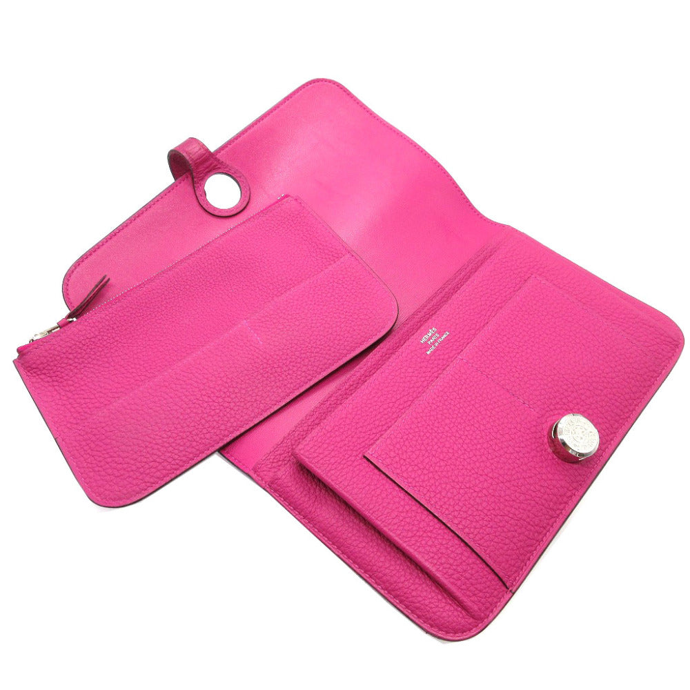 HERMES Long Wallet Purse Togo Rose purple Dogon GM Women(Unisex) Used