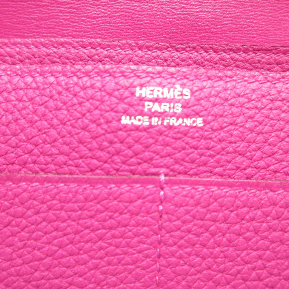 HERMES Long Wallet Purse Togo Rose purple Dogon GM Women(Unisex) Used