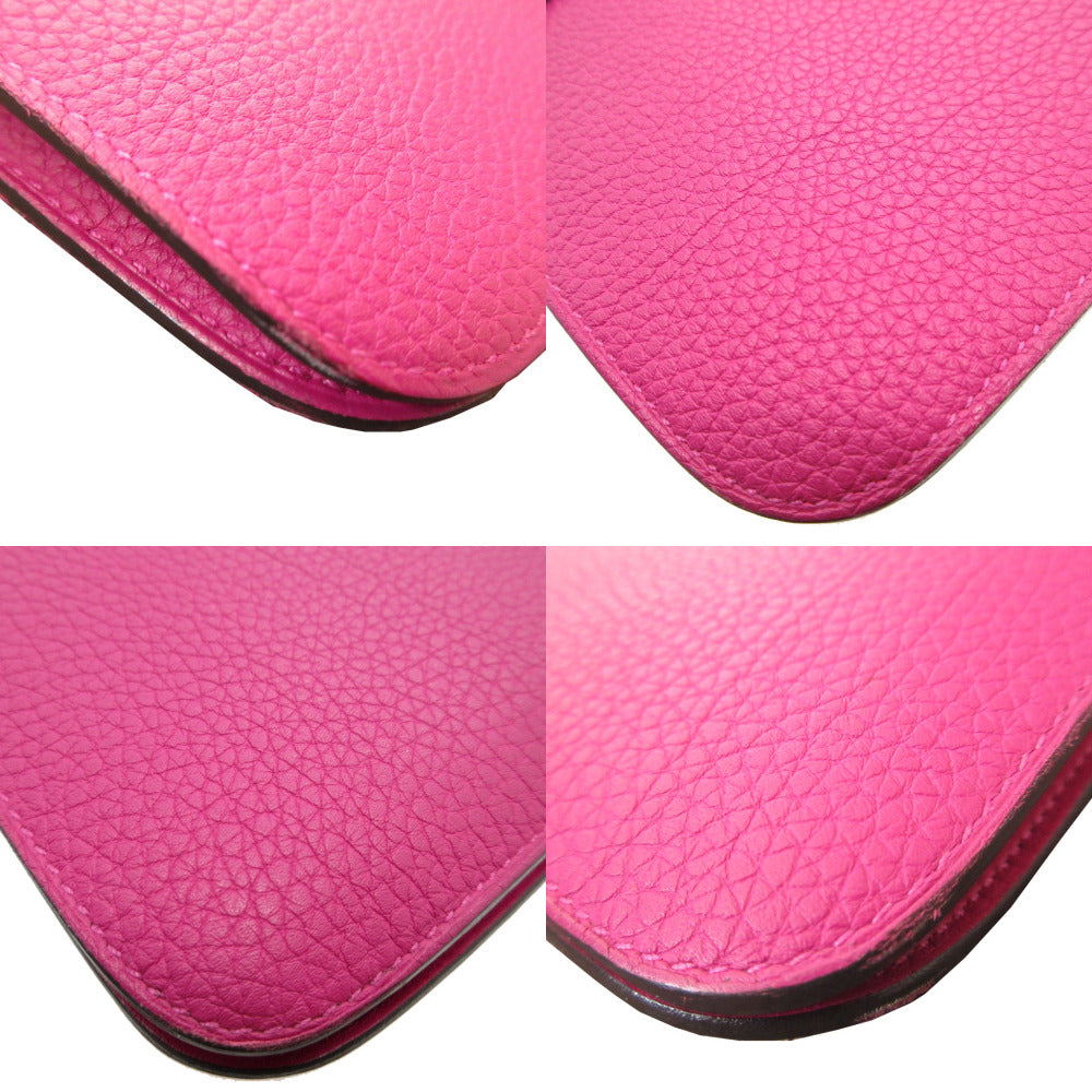 HERMES Long Wallet Purse Togo Rose purple Dogon GM Women(Unisex) Used