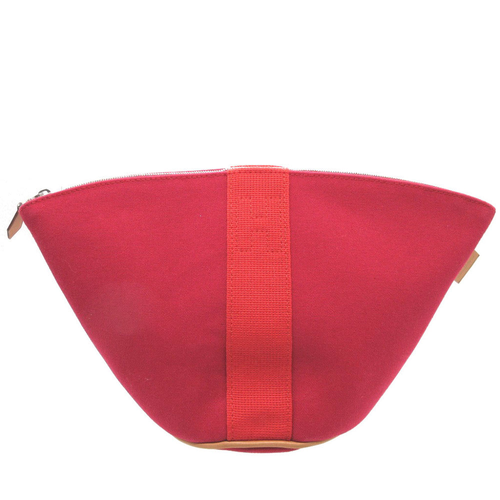 HERMES Pouch canvas Rouge viv Parmir Women Used