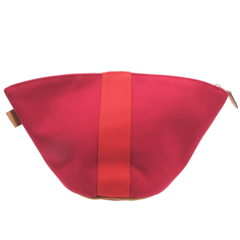 HERMES Pouch canvas Rouge viv Parmir Women Used