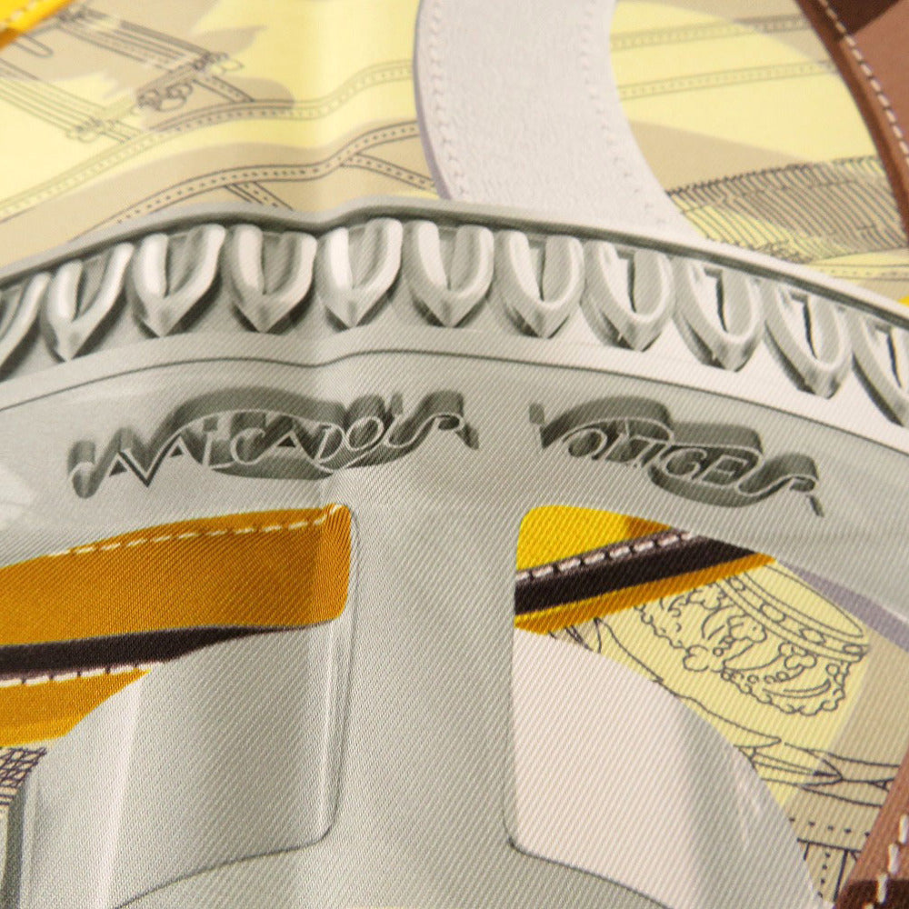 HERMES scarf silk yellow Carre90 CAVALCODOUR VOLTIGEUR Women Used
