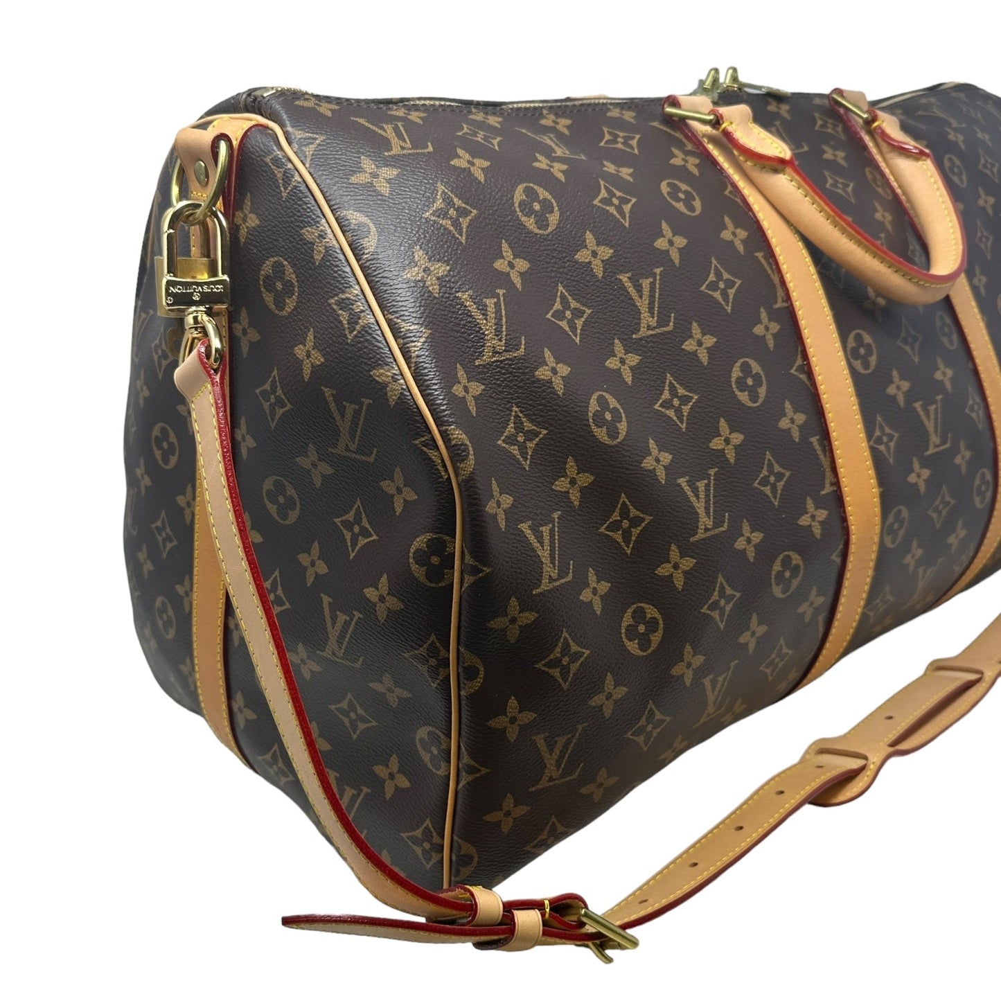 Keepall 55 Luxury Designer By Louis Vuitton In Monogram Canvas, Size: Large