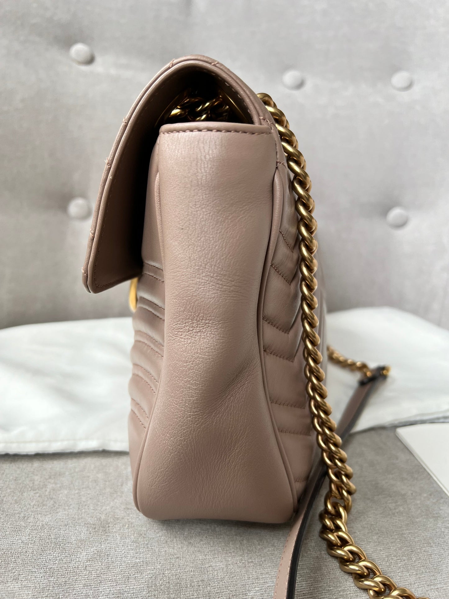 Gucci GG Dusty Pink Marmont Medium Shoulder Bag (RRP £2,340)