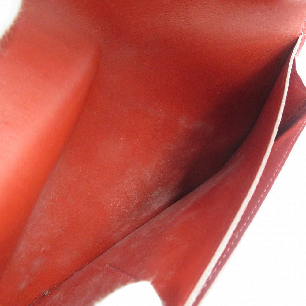 HERMES Long Wallet Purse Togo Red Dogon Duo GM Women Used