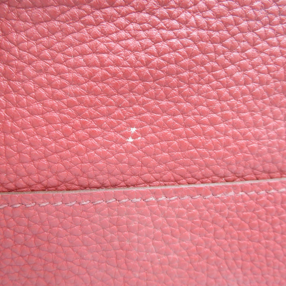 HERMES Long Wallet Purse Togo Red Dogon Duo GM Women Used