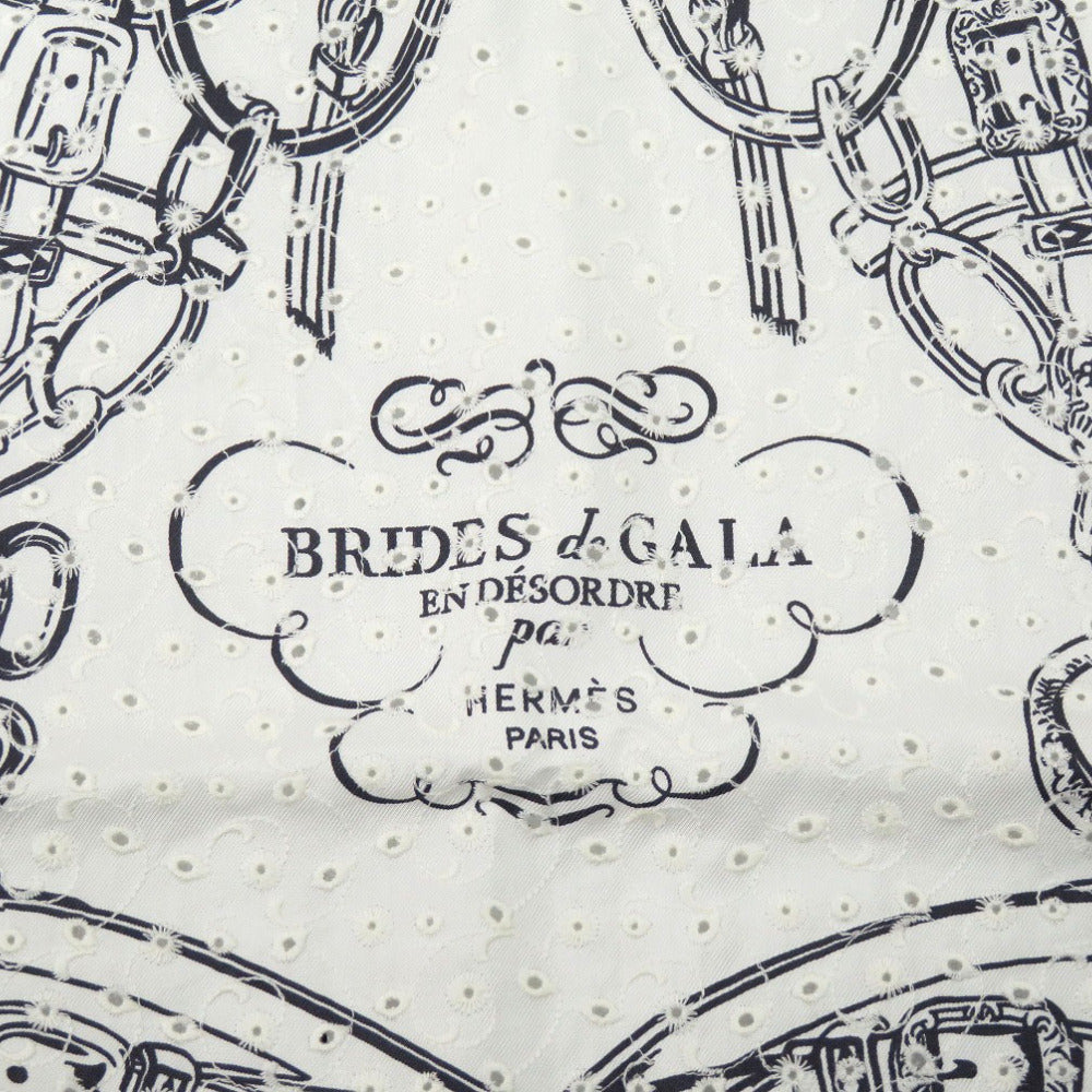 HERMES scarf silk white Carre70 Brides de Gala Women Used