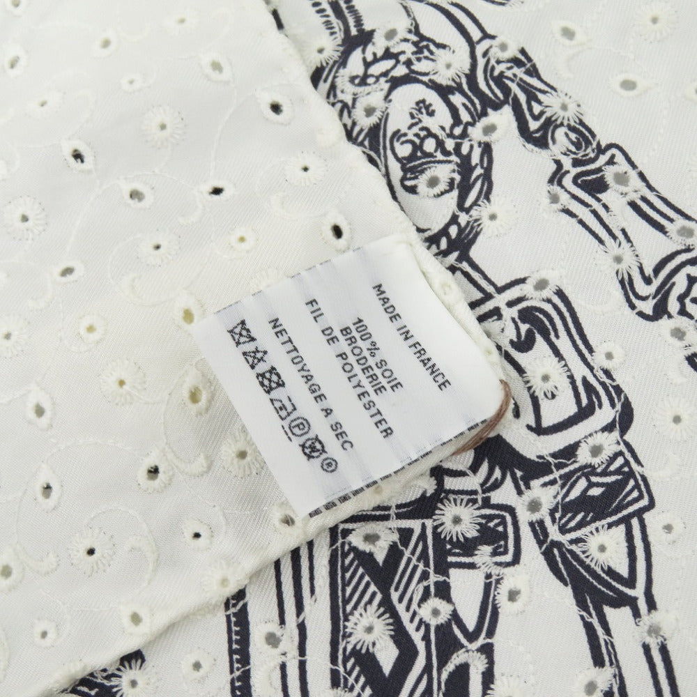 HERMES scarf silk white Carre70 Brides de Gala Women Used