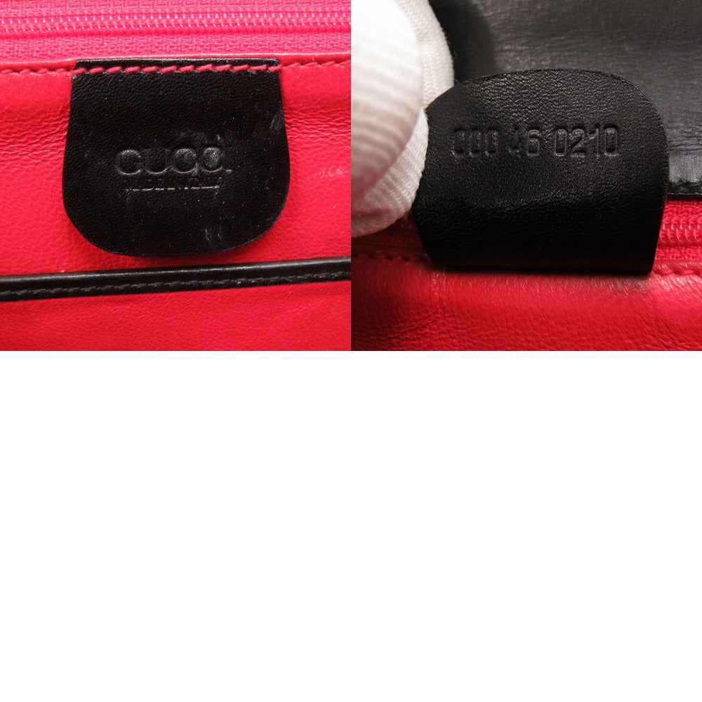 GUCCI Handbag 000 46 0210 leather black Lady Rock Vintage Women Used