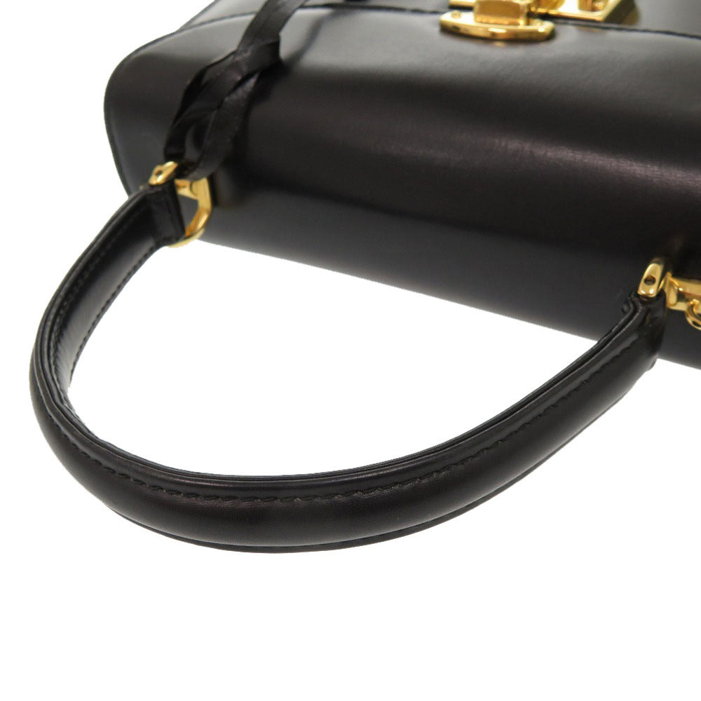 GUCCI Handbag 000 46 0210 leather black Lady Rock Vintage Women Used