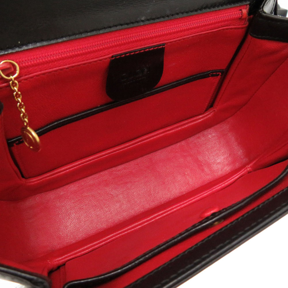 GUCCI Handbag 000 46 0210 leather black Lady Rock Vintage Women Used