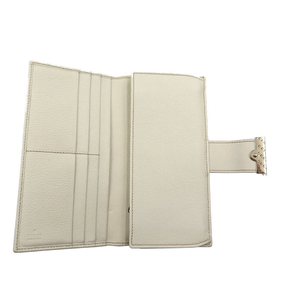 GUCCI Long Wallet Purse 212096 GG canvas, leather beige Continental wallet Women Used