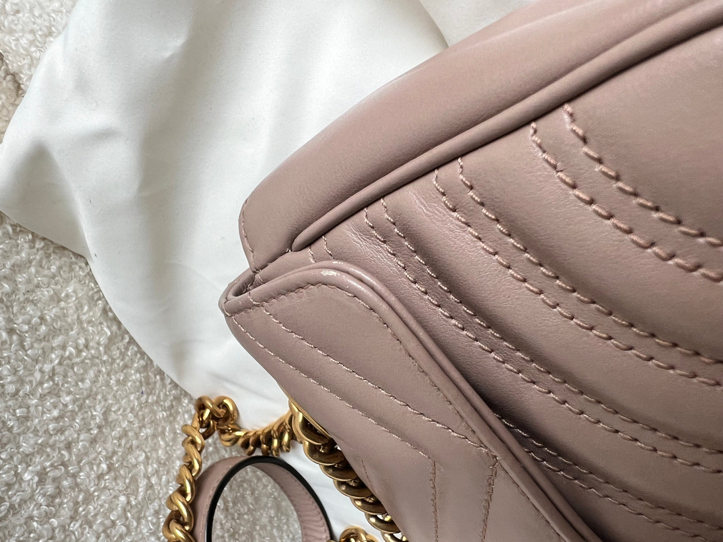 Gucci GG Dusty Pink Marmont Mini Shoulder Bag (RRP £1,890)