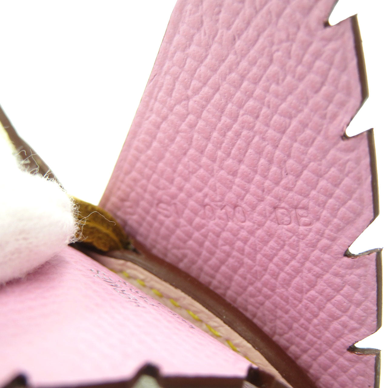 HERMES key ring Leather, Epsom Mauve Silbert Birdie Charm Kelly Plate Women Used