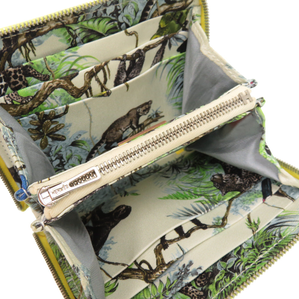 HERMES Coin case Epsom, Silk Jonupussan Zip Around Azap compact silk in Women Used