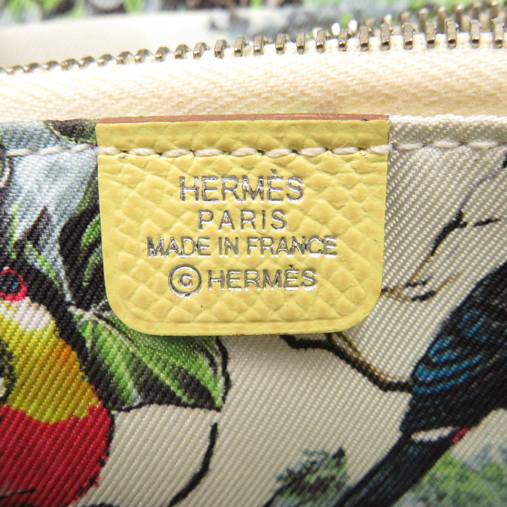 HERMES Coin case Epsom, Silk Jonupussan Zip Around Azap compact silk in Women Used