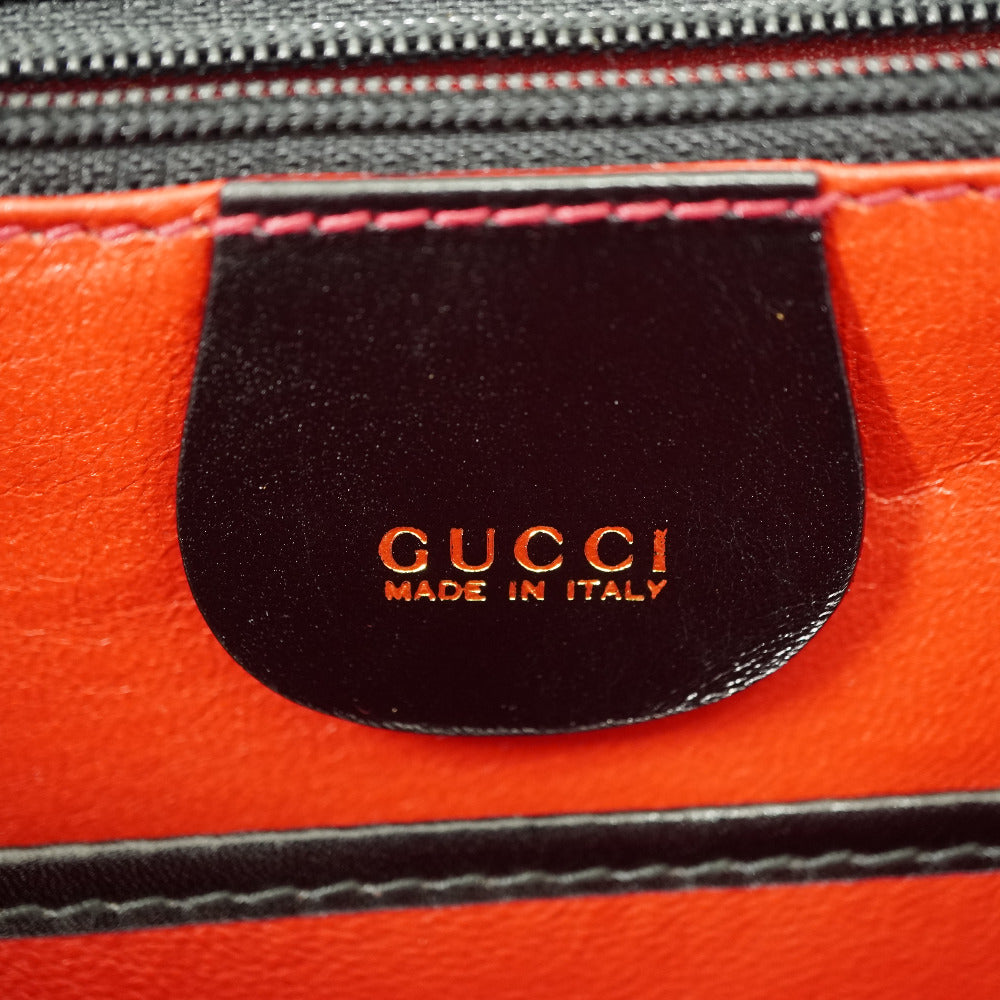 GUCCI Handbag leather black Bamboo Women Used