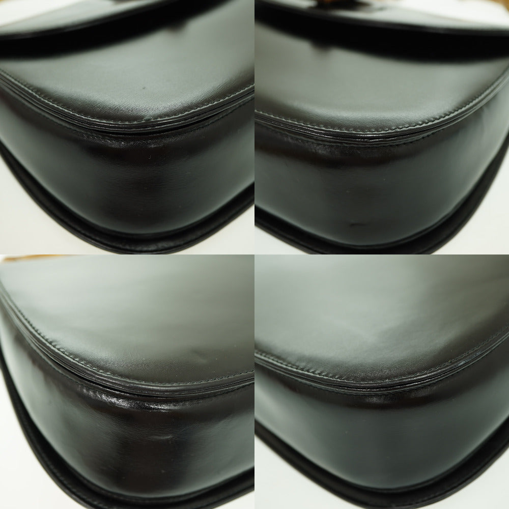 GUCCI Handbag leather black Bamboo Women Used