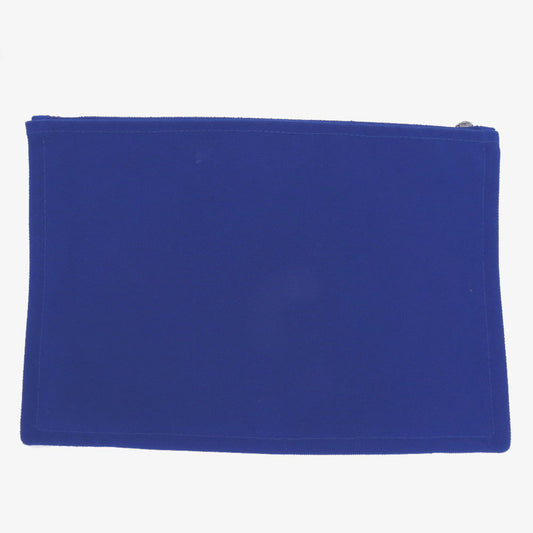 HERMES Pouch Cotton canvas blue Flat Pouch MM Women Used