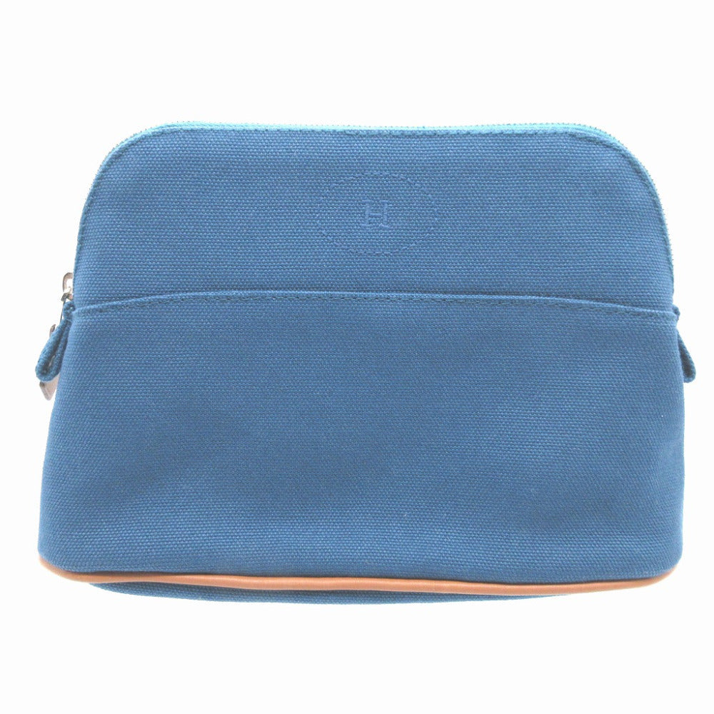 HERMES Pouch canvas blue Mini Bolide Women(Unisex) Used