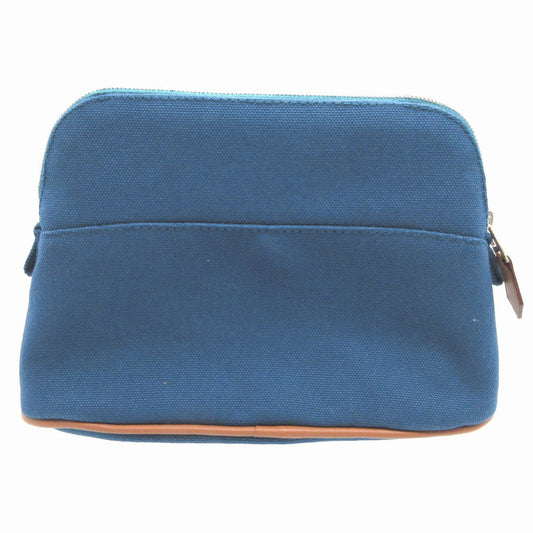 HERMES Pouch canvas blue Mini Bolide Women(Unisex) Used
