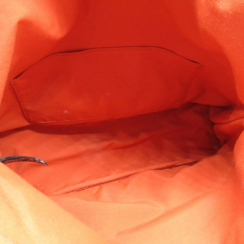 HERMES Pouch canvas Orange Borid porch GM Women Used