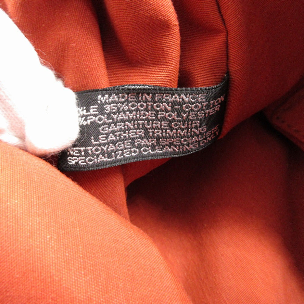 HERMES Pouch canvas Orange Borid porch GM Women Used