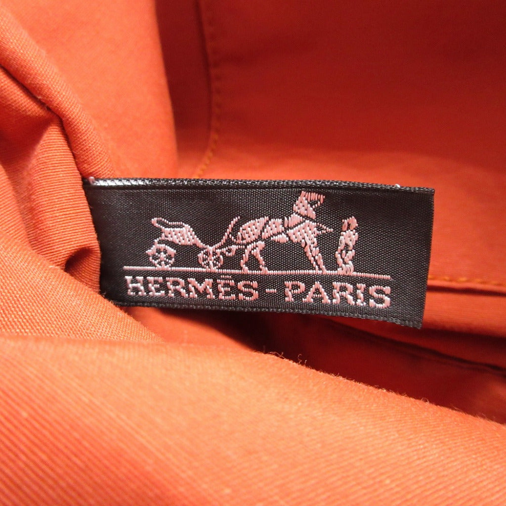 HERMES Pouch canvas Orange Borid porch GM Women Used