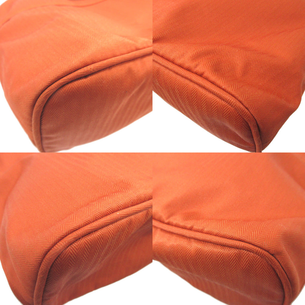 HERMES Pouch canvas Orange Borid porch GM Women Used