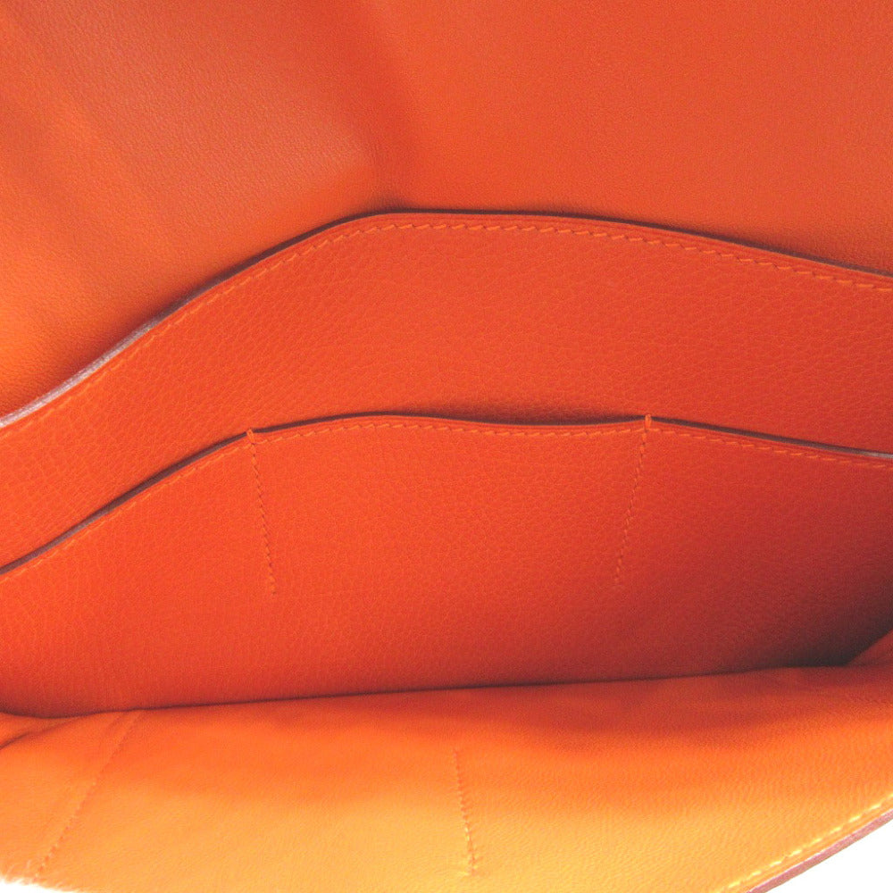 HERMES Long Wallet Purse Togo Orange Dogon GM unisex(Unisex) Used