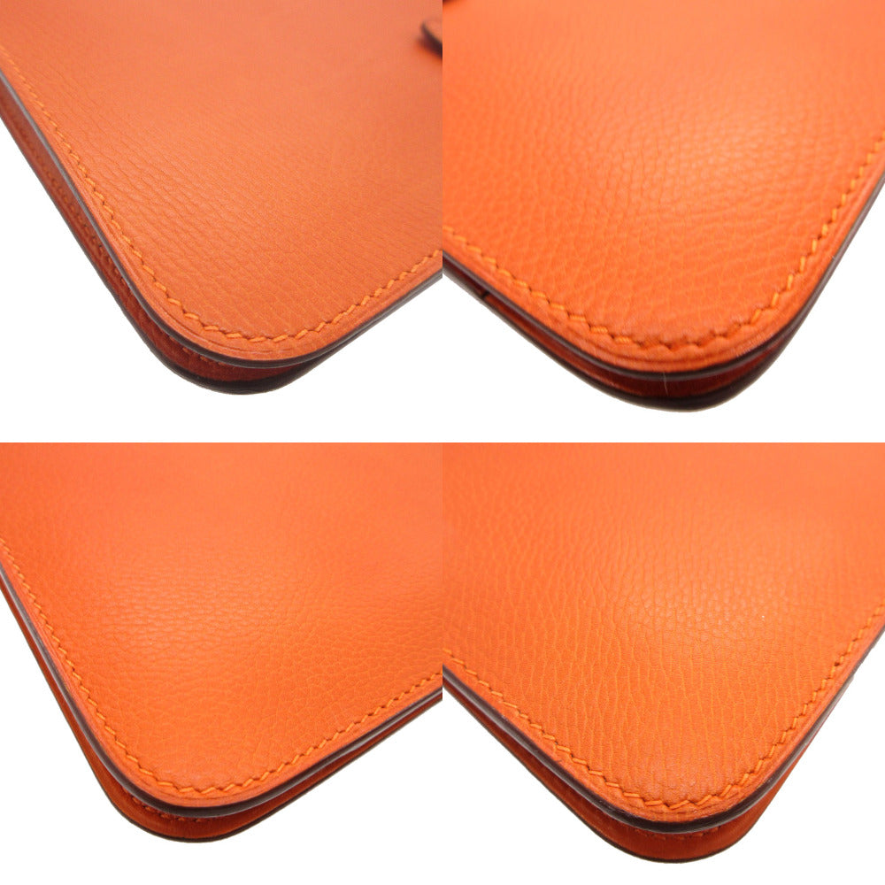 HERMES Long Wallet Purse Togo Orange Dogon GM unisex(Unisex) Used
