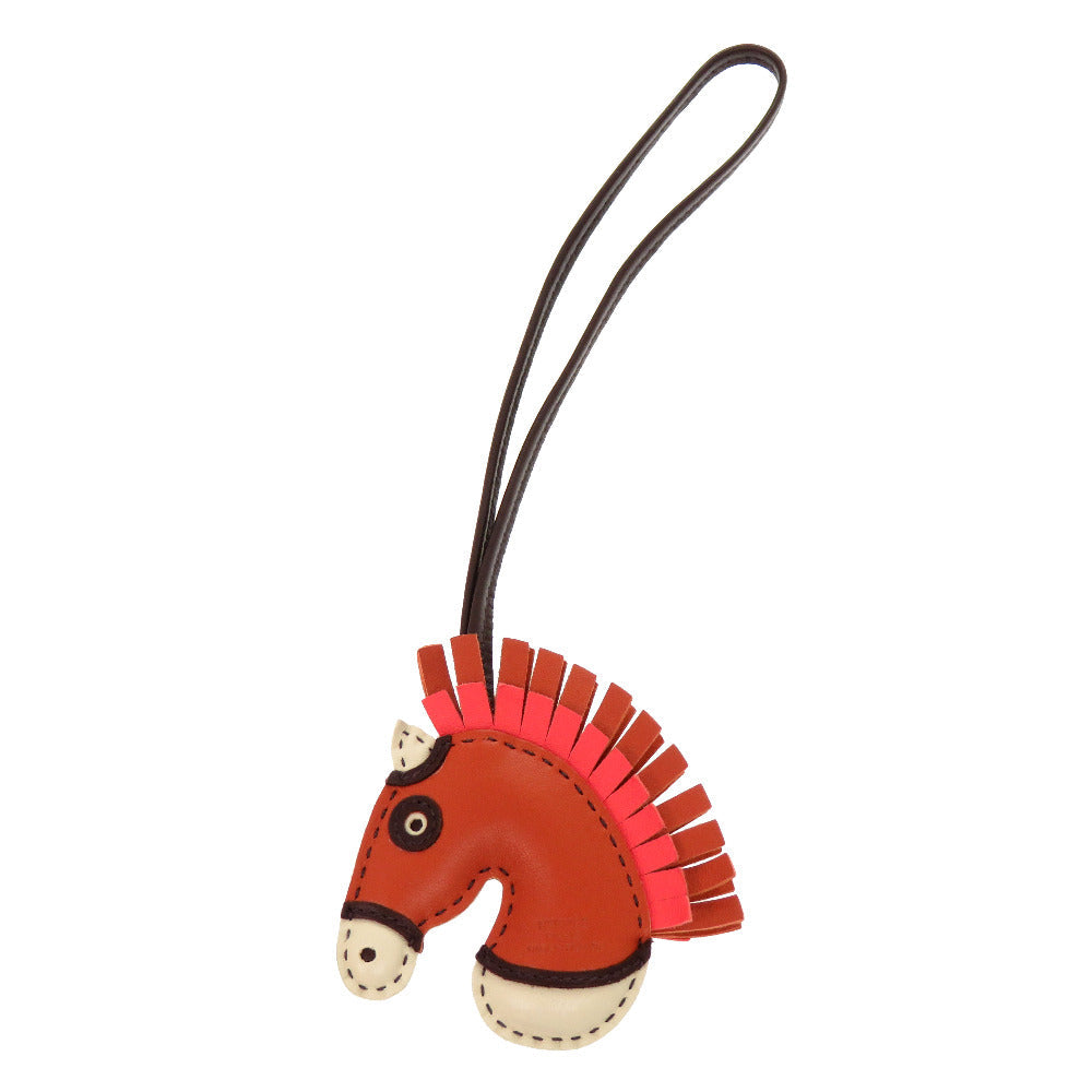 HERMES key ring leather Tail bat Gigi Camaille