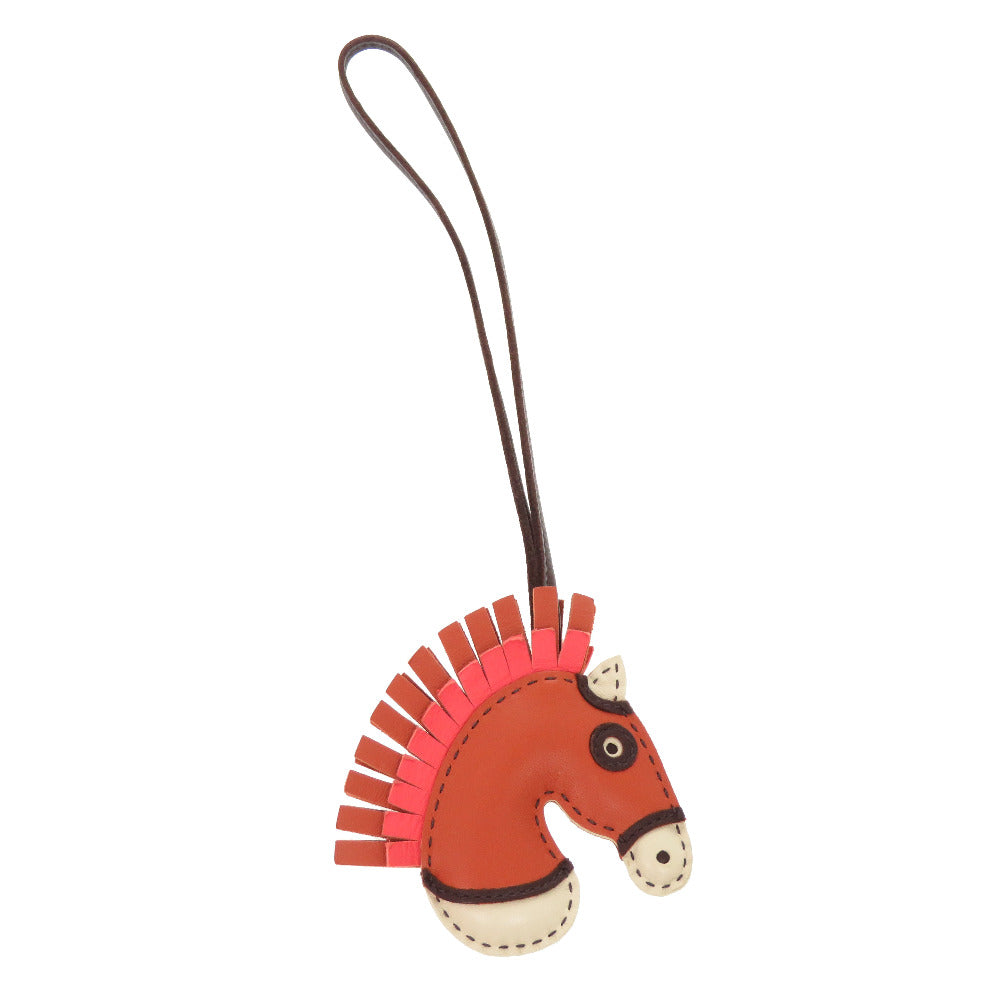 HERMES key ring leather Tail bat Gigi Camaille