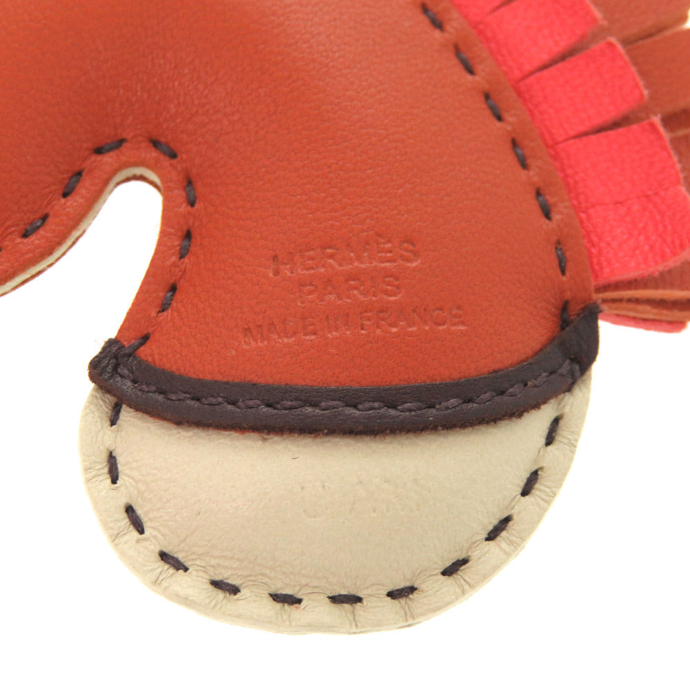 HERMES key ring leather Tail bat Gigi Camaille