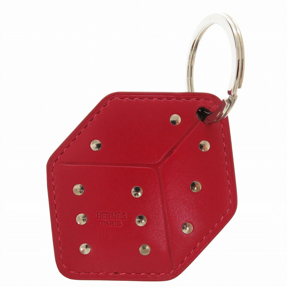 HERMES key ring Vota De Lacto Rouge dice Women Used