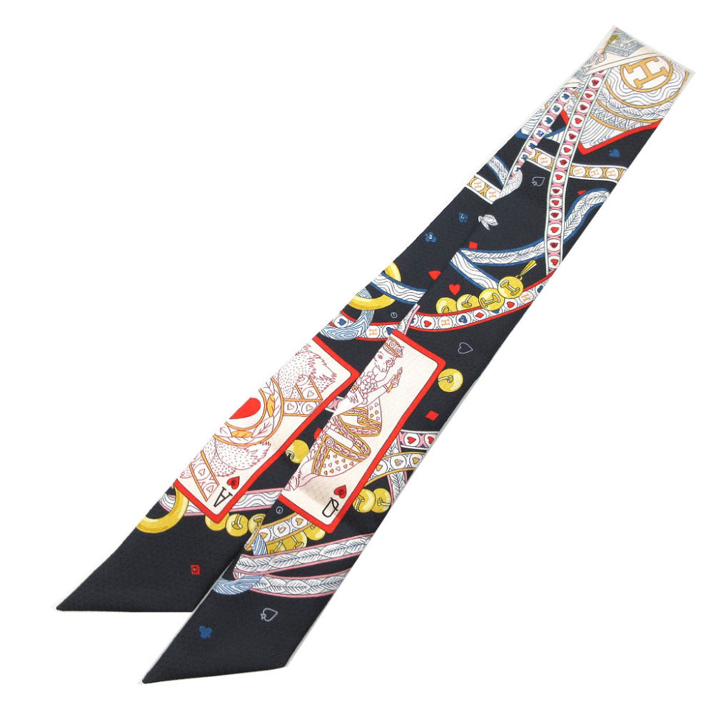 HERMES scarf silk Navy Twilly