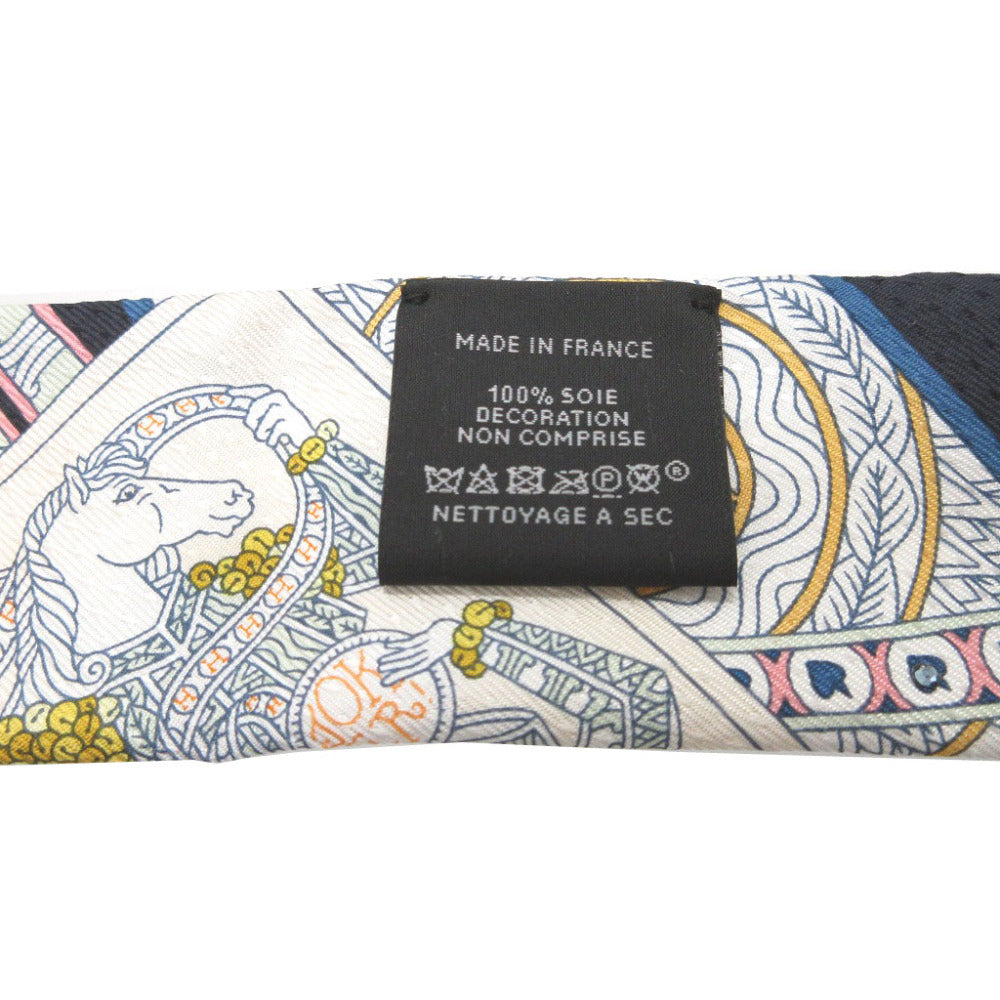 HERMES scarf silk Navy Twilly